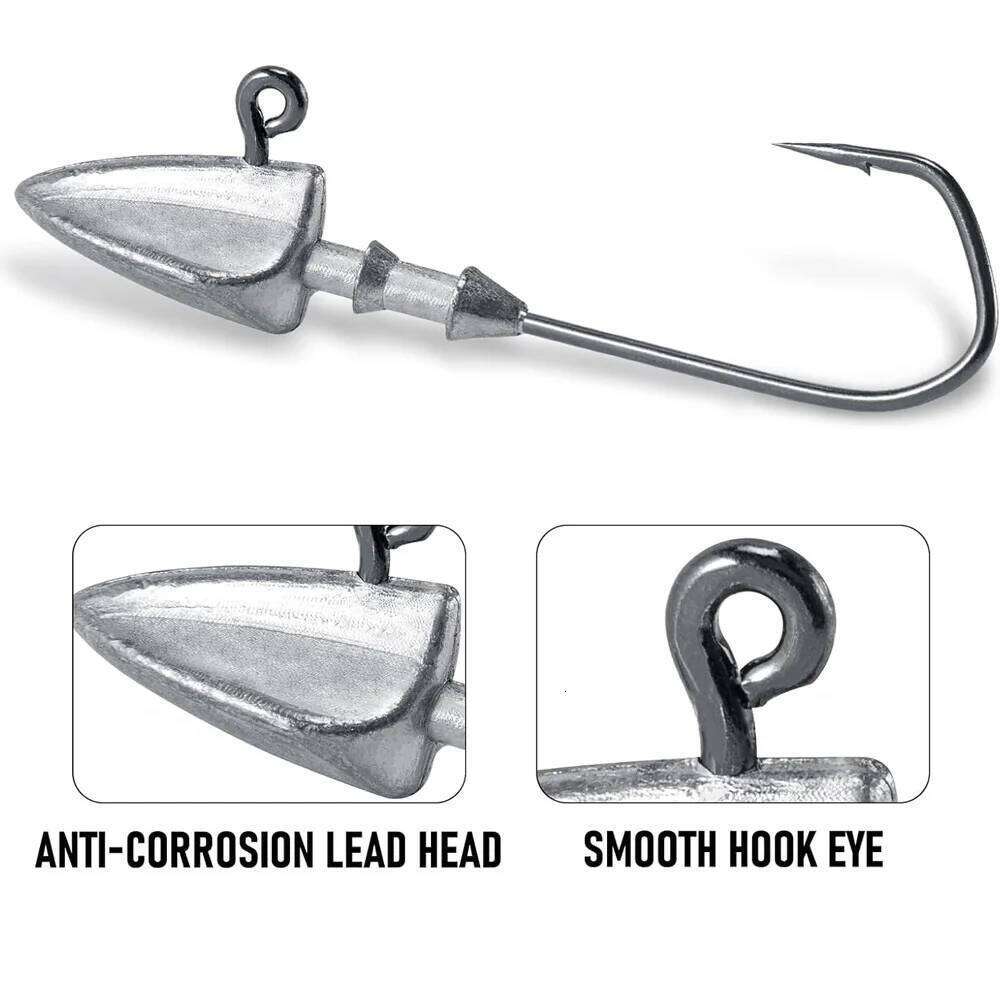 5pcs Metal Jig Head Hook 3.5g 10g 21g 35g Weight Crank Sharp Fishhook Gear Sinker Pesca for Soft Lure Texas Rig Fishing Tackle Y260305