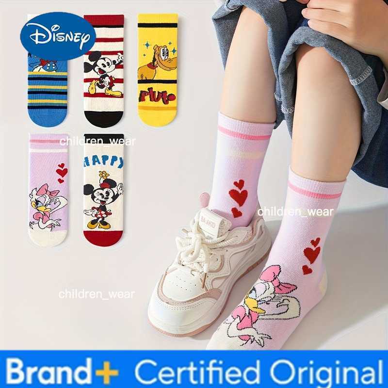 Disney Hot Sale Mickey Donald Duck Socks 5-Pack Cute Cartoon Socks kids Casual Mid-Calf Socks H260306