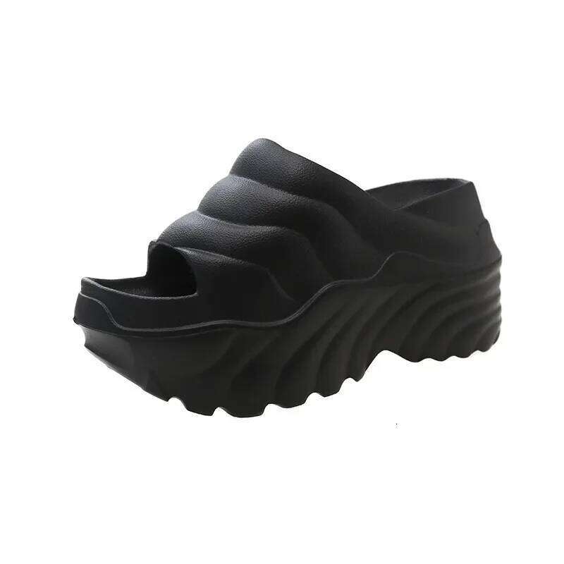 10cm Increased Wedges Slippers 2024 Summer Breathable Casual Platform Slides Shoes for Women Light Slip on Female Sandals