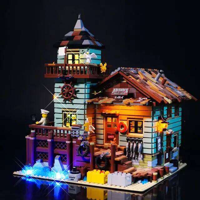 Fisherman Old Fishing House Store Model Building Blocks Bricks Compatible 21310 16050 Kids Birthday Christmas Toys Gifts k8001 Z260306