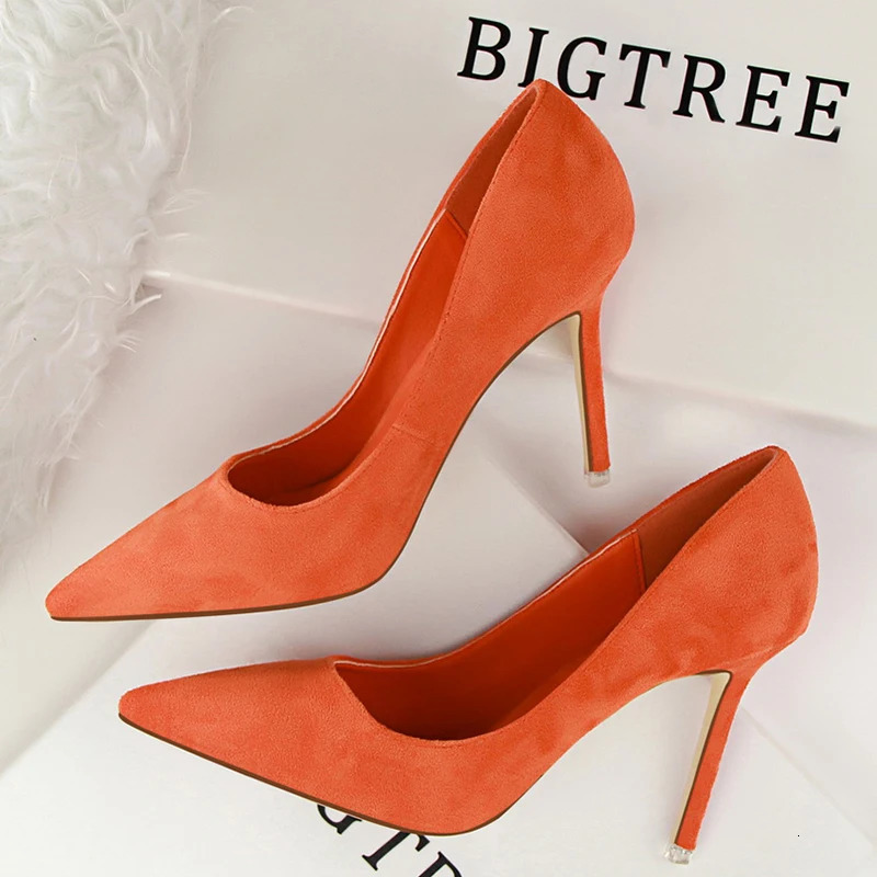 BIGTREE Shoes Woman Pumps Suede Women Shoes Pumps Stiletto High Heels Fashion Office Shoes Female Heeled Shoes Plus Size 42 43 260306