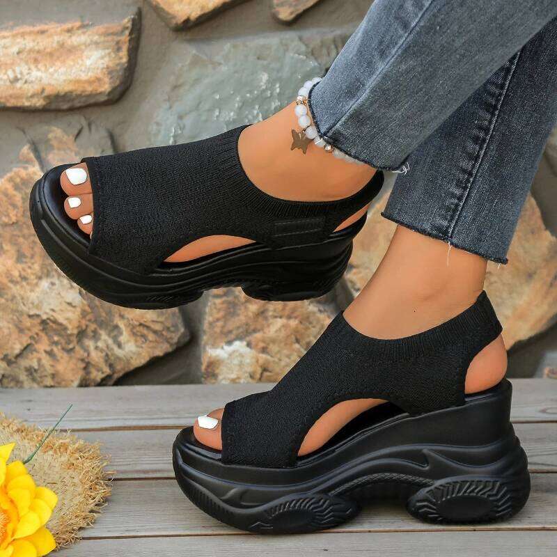 2026 Summer New Women's Fashion Solid Color Ultra High Heel Open toed Outdoor Bestseller Comfortable Sandals