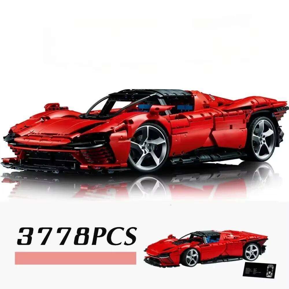 Chinese Building Blocks Red Sports Car Racing SKU006 Model Toy Adult High Difficulty Male and Female Children Puzzle Gift Z260306