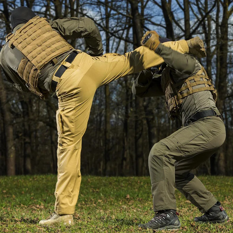Military Tactical Pants Mens Cargo Trousers Casual Outdoor Waterproof Pants Multi-pocket Wear-resistant Breathable Workwear 260304