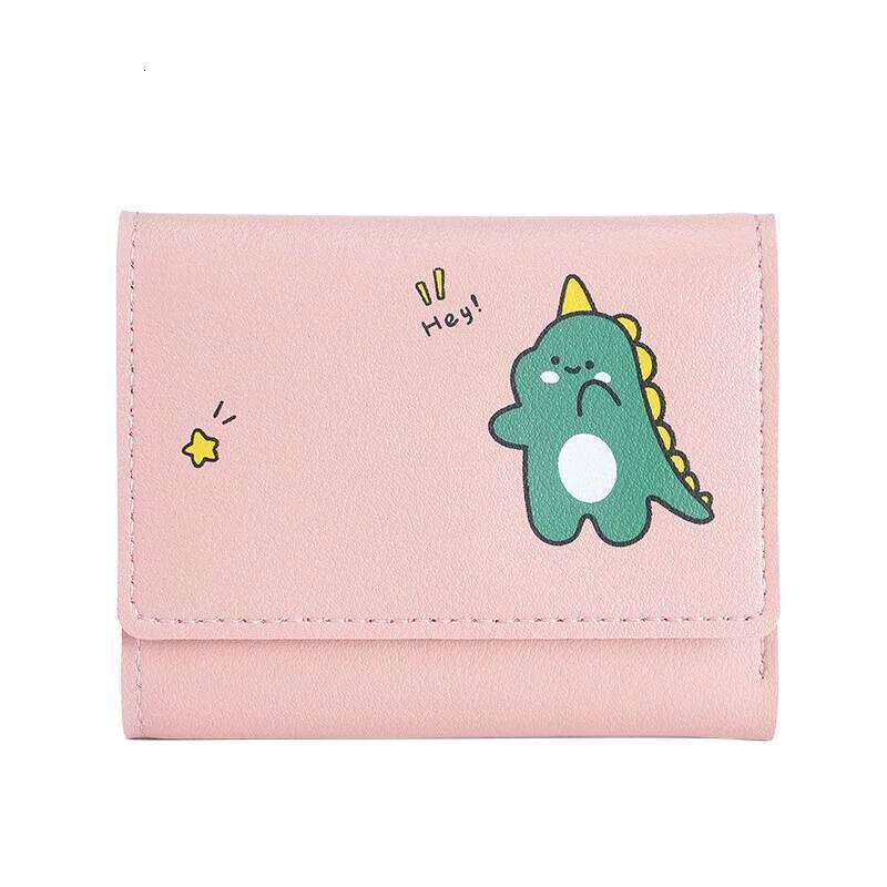 Cute Women PU Leather Multi-card Slots Holder Card Bag Three Fold Cartoon Short Wallets For Gift Item C260304