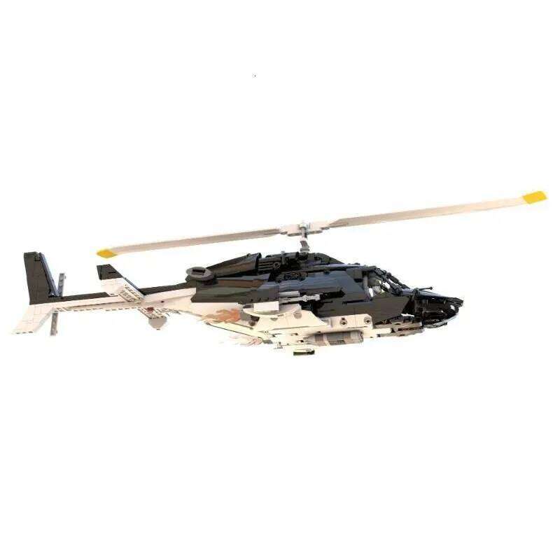 1039PCS Airwolf Bell 222 Special Ops Helicopter Custom Made Moc Model Technology Bricks DlY Assembly Airplane Toys for Kids Z260306
