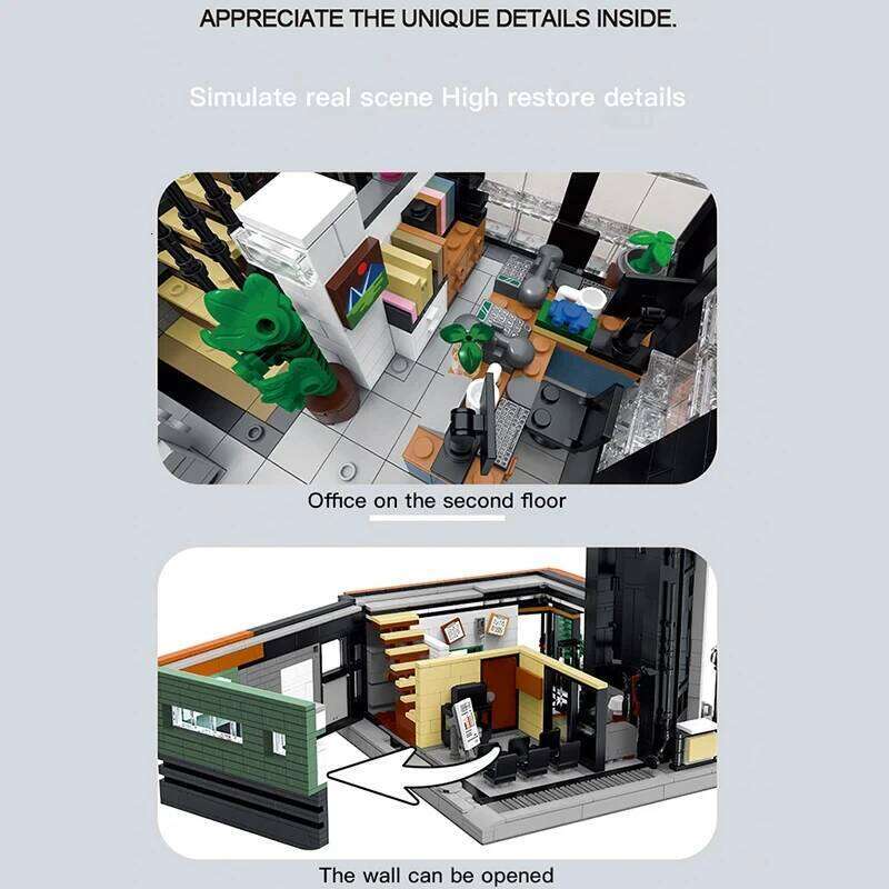 3828PCS Office MOC Model Building Block Set Creative Street View Modular House Assembly Bricks DIY Toys Gifts For Kids Z260305