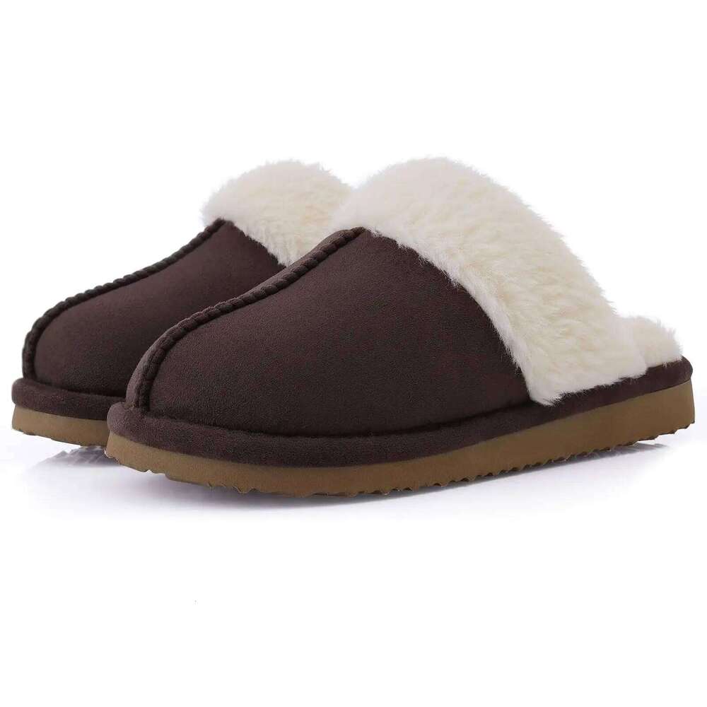 Litfun Winter Fuzzy Women's Memory Foam House Shoes Plush Lining Indoor Slides Outdoor Non-slip Furry Cotton Slippers