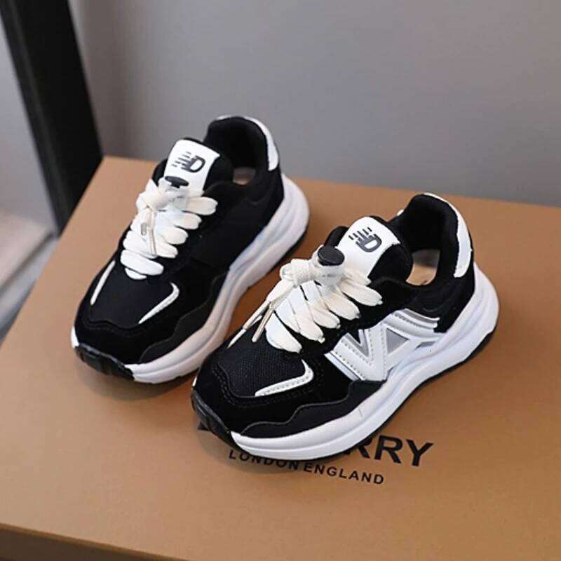Boys Girls Soft-soled Leisure Comfortable Sports Spring and Autumn Fashion Children Thick-soled Running Shoes 26Y0304