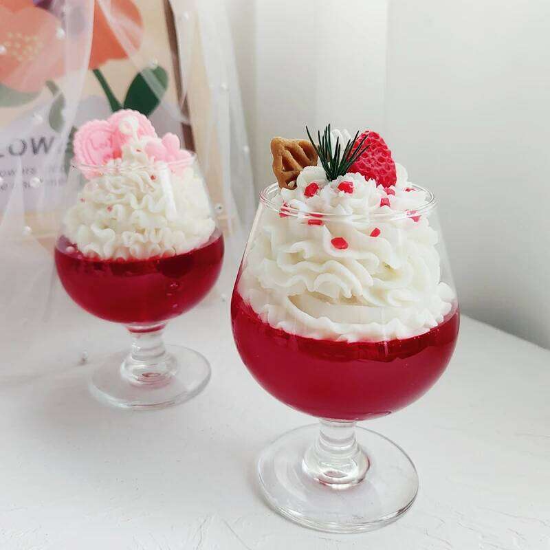 Romantic Creamy Red Wine Glass Scented Candle Soy Wax Dinner Decoration Handmade Gift Perfect for Birthday Parties W260304 W260305