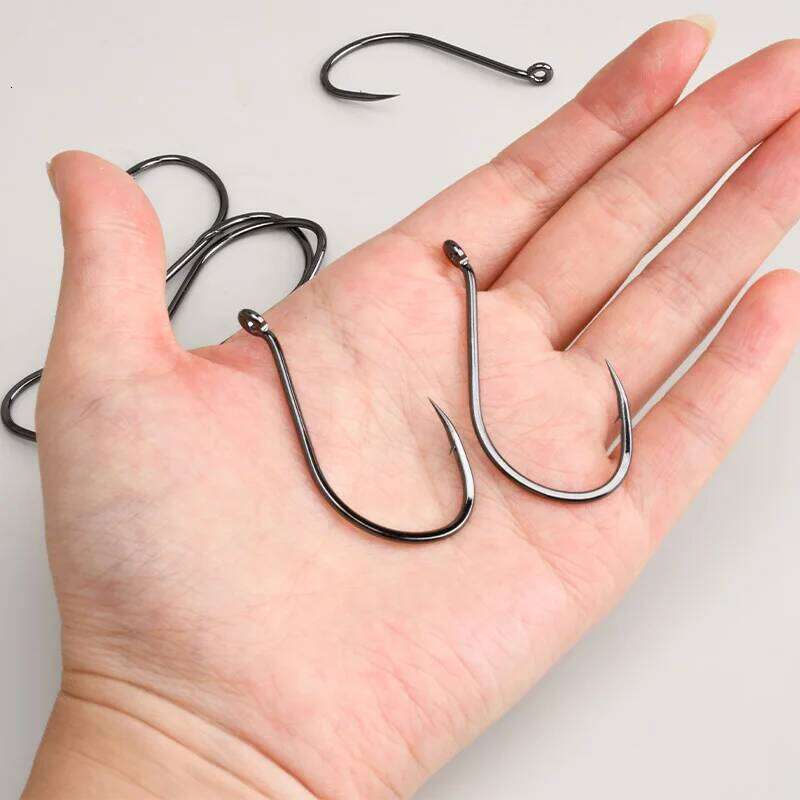 TEASER 10pcs/bag 201105 High Carbon Jigging Barbed Hook 4/0 5/0 6/0 7/0 8/0 Saltwater Octopus Beak Fishing Hooks S260305