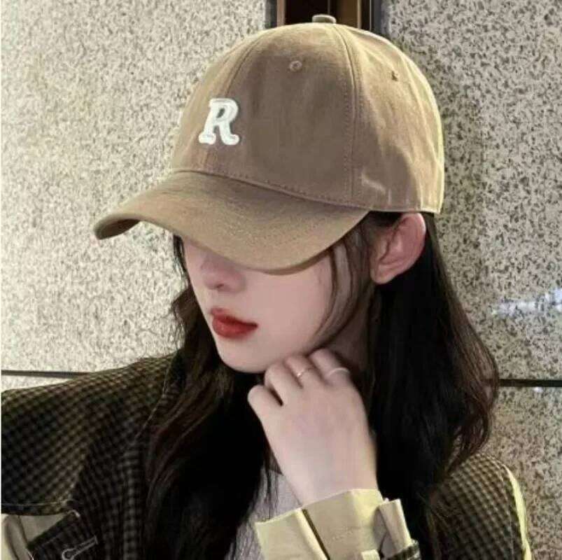 Large Head Circumference Baseball Men's and Women's Dome Soft Top Cap 60/65cm Sun Protection Letter R Hat Adult Caps Y260304