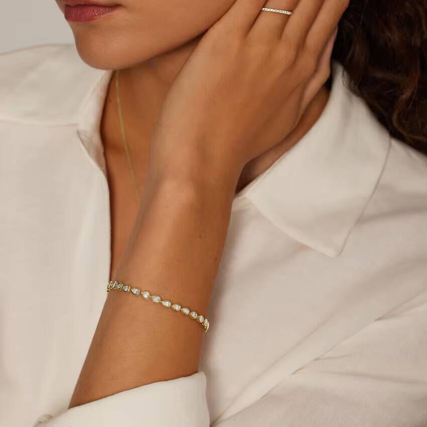 Customised High Quality 925 Silver Wholesale Price Mini Lab Cultured Diamond Zirconia CZ Moissan Diamond Tennis Bracelet