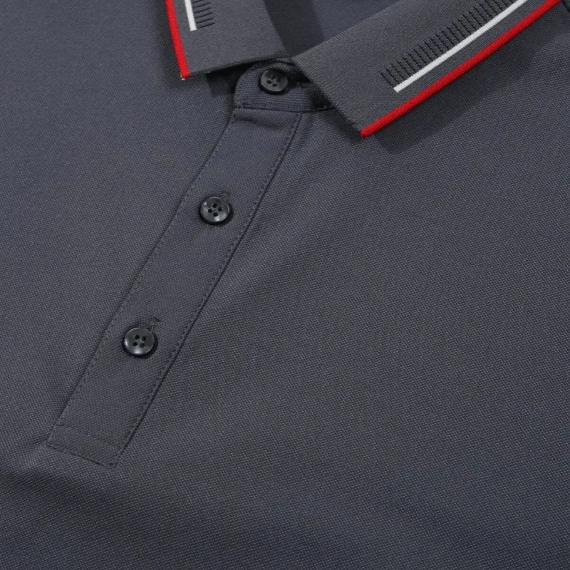Mens POLO T-shirt Short sleeve shirt 5XL high stretch ice silk summer business casual non-ironing solid color anti-wrinkle 260304