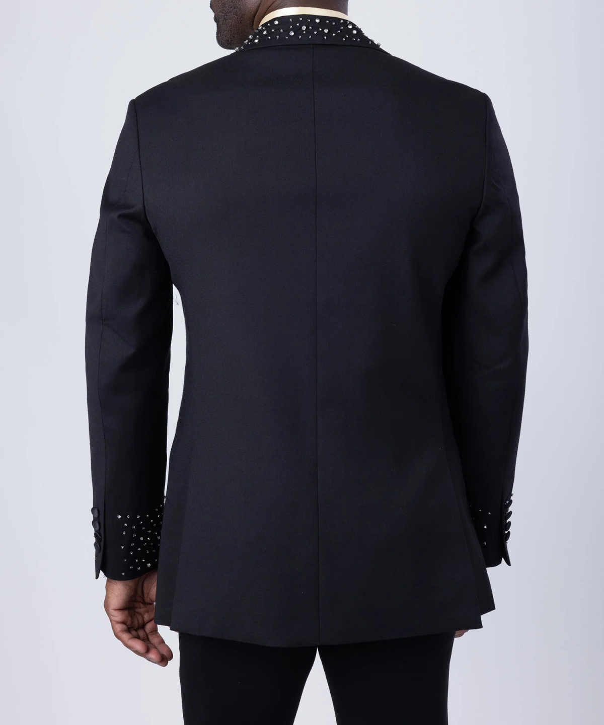 Handsome Beaded Men Suits One Button Peaked Lapel Blazer Pants Loose Fit 2 Pieces Groom Wedding Tuxedos Customized