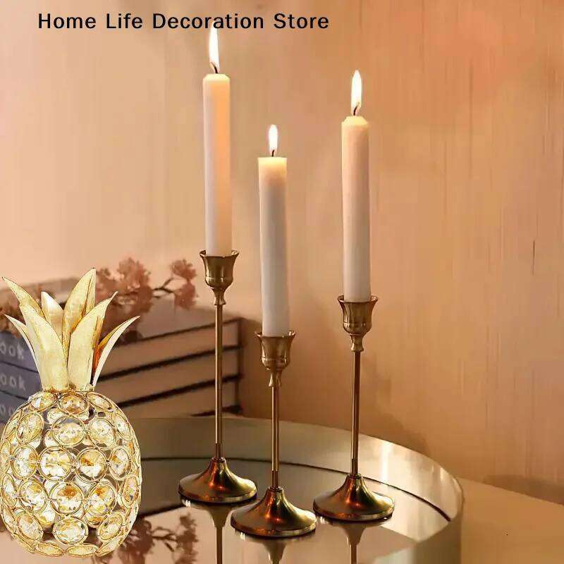 3pcs/set Vintage Elegant Metal Aluminum Tabletop Candle Holders, Suitable For Wedding Valentine's Day, Home And Hotel Decoration XJ260305