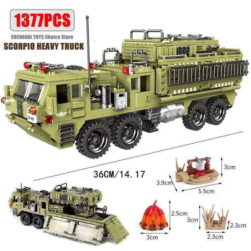 Military Main Battle Tank Fighter Building Blocks WW2 Army Trucks Soldier Figures Bricks Education Toys for Childrens Boy Gifts Z260306