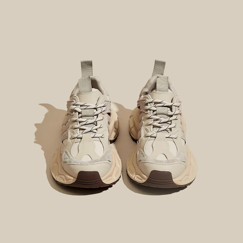 Thick soled dad shoes for women, 2026 spring and autumn new styles with plush, versatile, explosive street casual, height increasing, retro sports sho