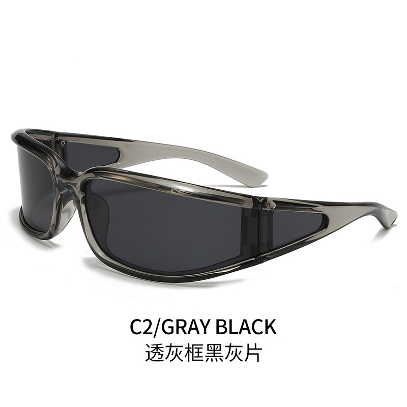 Y2K Outdoor Sports Polarized Sunglasses for Women, Ski Punk Curved UV-Protective Cycling Goggles