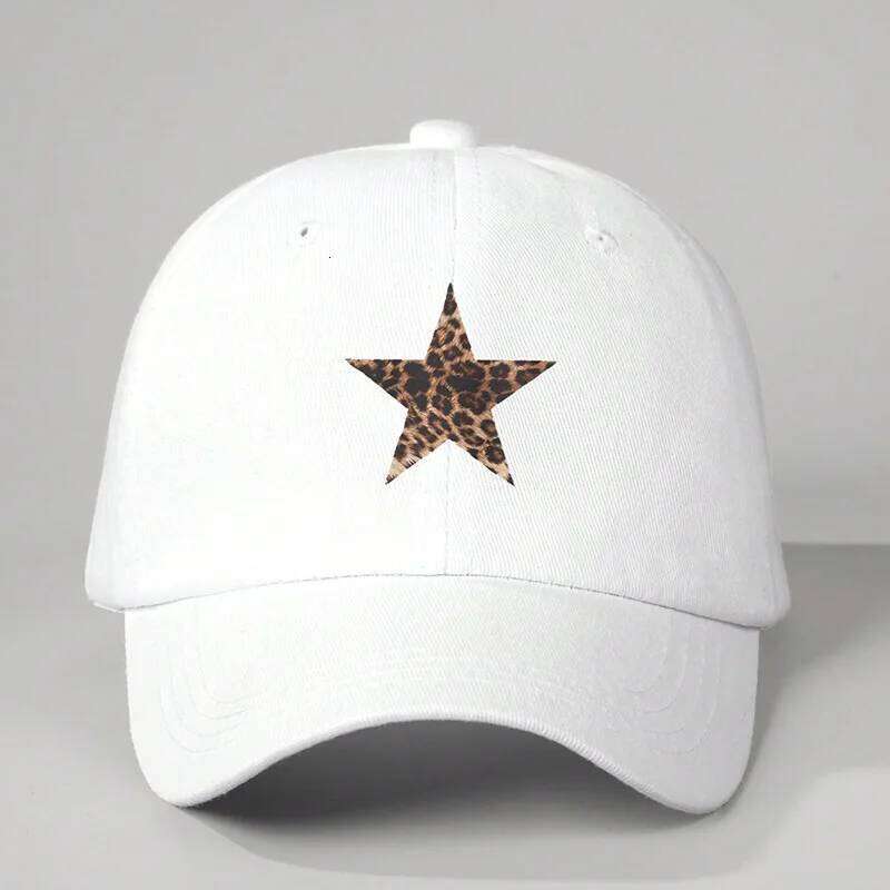 Leopard Print Star Soft Cotton Baseball Cap Unisex Adjustable Casual Dad Hats Perfect For Outdoor Active fishing Travel Headwear Y260304