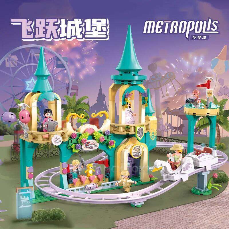 Sluban NEW Dream Princess World Amusement Park Ferris Wheel Castle Model Building Blocks Sets Educational Toys for Girls Gift Z260305
