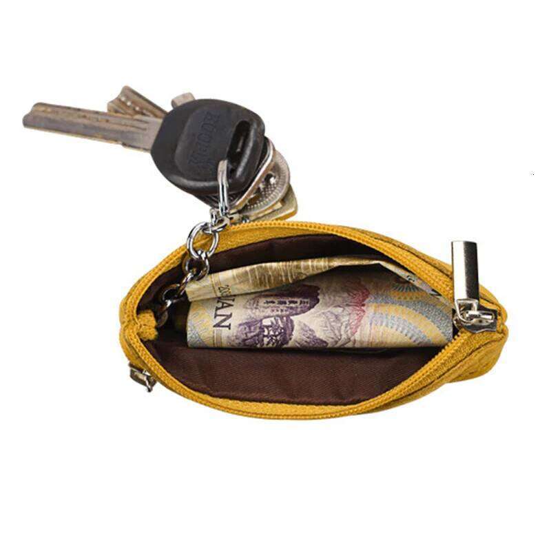 New 1PC Bag Card Holder Women'S Mini Coin Purse Leather Zipper Pouch With Key Ring Small Wallet C260304