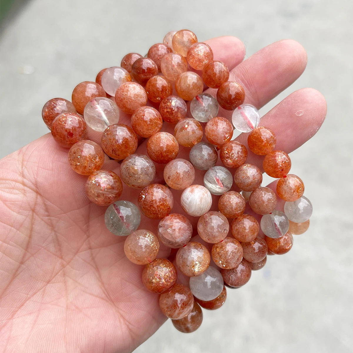 JD 5A Genuine Natural Golden Sunstone Arusha Bead Bracelet for Women Fashion Charm Beautiful Stretch Bangles Couple Jewelry Gift 260302