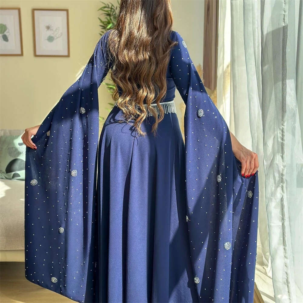 Customized S Tassel Beading Beach A-Line Square Neck Bespoke Occasion Gown Long Es