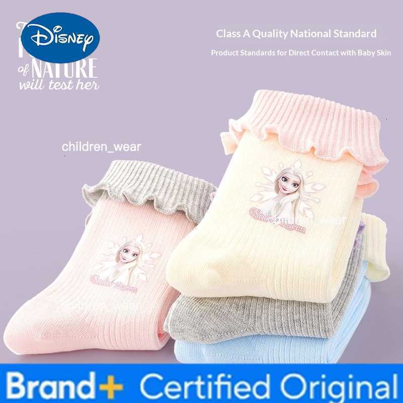 Disney Girl Socks Autumn/Winter Lace Short Socks Elsa Princess A-Class Cartoon ChildrenS Cute Warm Cotton Socks H260306