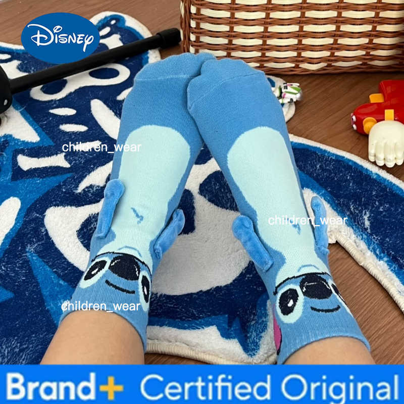 Disney Stitch Magnet Hand In Hand Sock Cartoon Fun Fashion Soft Comfortable Creative Adults children Christmas stocking toy gift H2603061