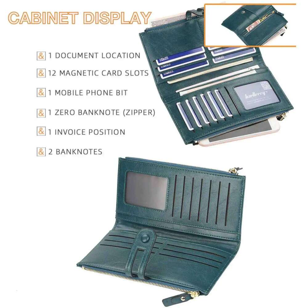 Large Capacity Double Zipper Buckle Long Leather Wallet For Women Fashion Multi-Slot Clutch Bag Vintage Card Holder Coin Purse C260304