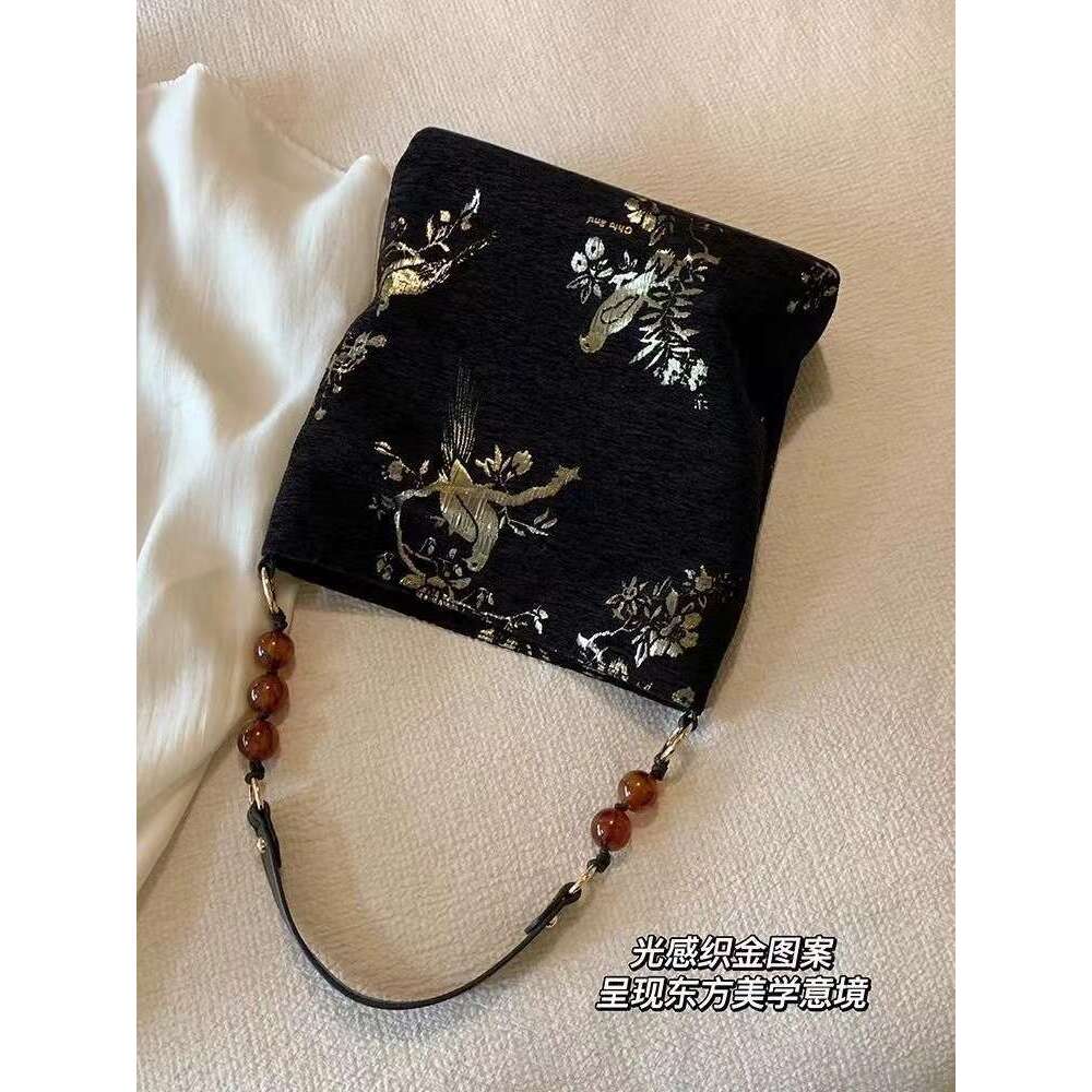 Tote Chinese Style Embroidered Commuter Shoulder Bag Model Large Capacity New Chinese Style Crossbody Artistic And Vintage
