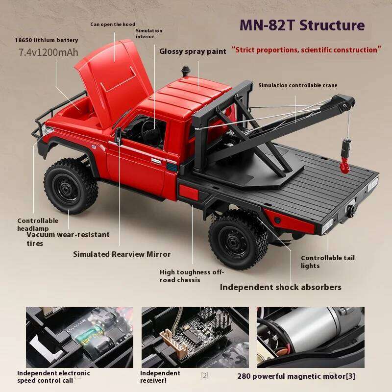 Clearance Sale MN82T Model Waterproof Servo and Is A Full-scale Remote-controlled Mini Crane with Remote Lifting Control C260305