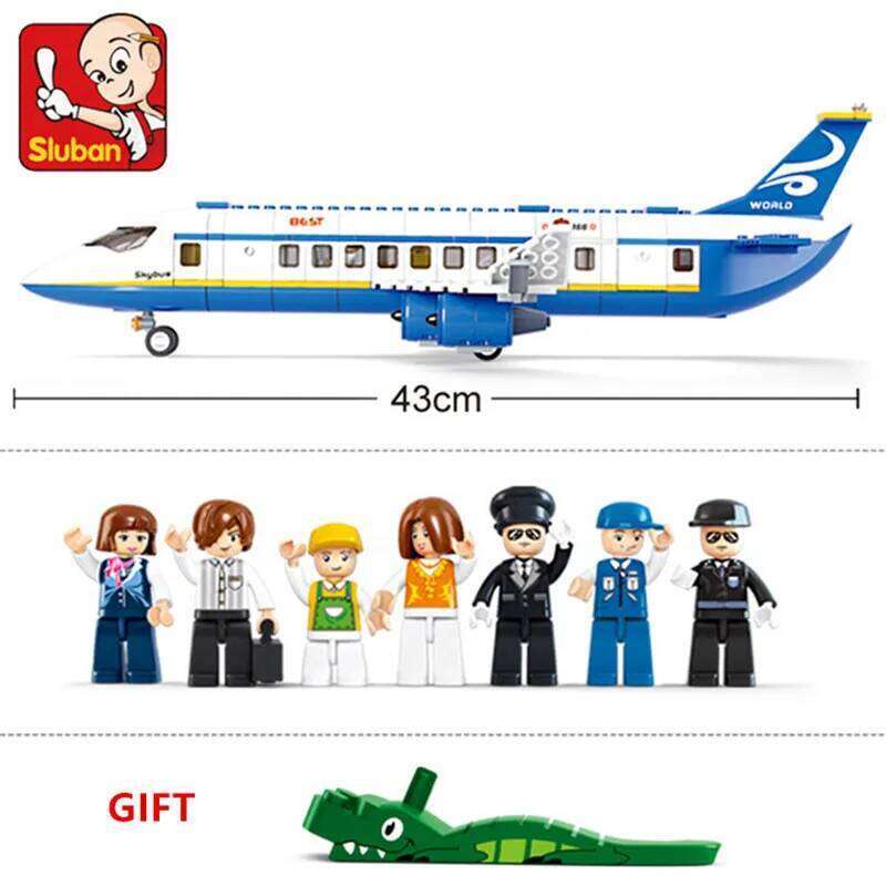 DIY Creative Aeroplane Aviation Airport Modern Plane Bus Cargo Aircraft Airplane Build Block Toy Educational Toys for Children Z260305