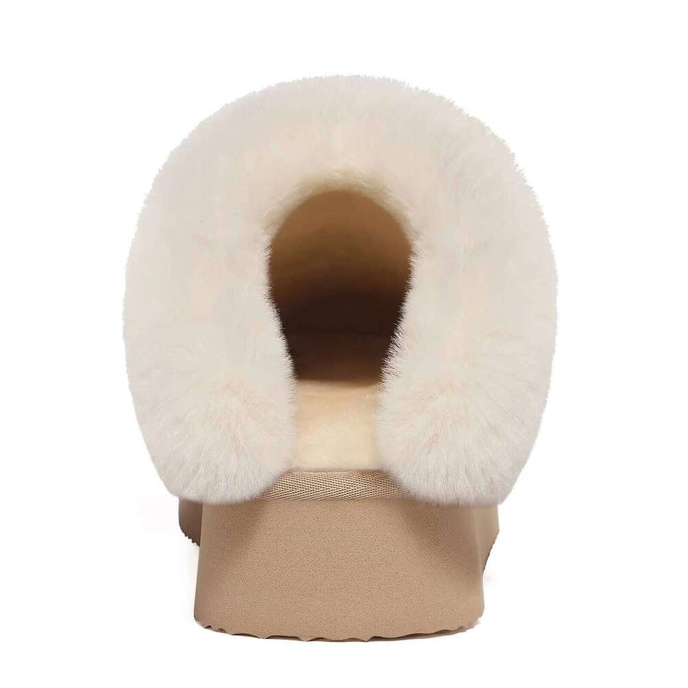 Litfun Winter Plush Lining For Women Non-slip Platform Fluffy Cozy Warm Home Slides Outdoor Women's Slippers