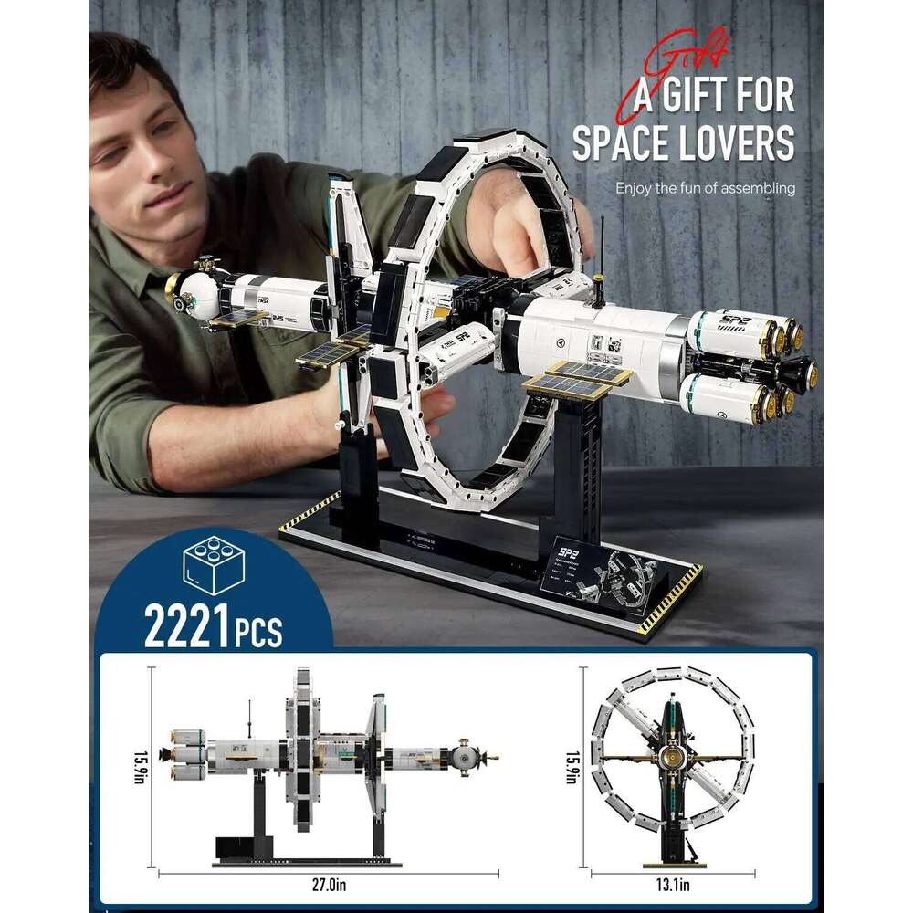 2221PCS Electric International Space Station Kit Adults Collectible Model Building Toys Sets Ideas Gifts for Boys Girls Z260306