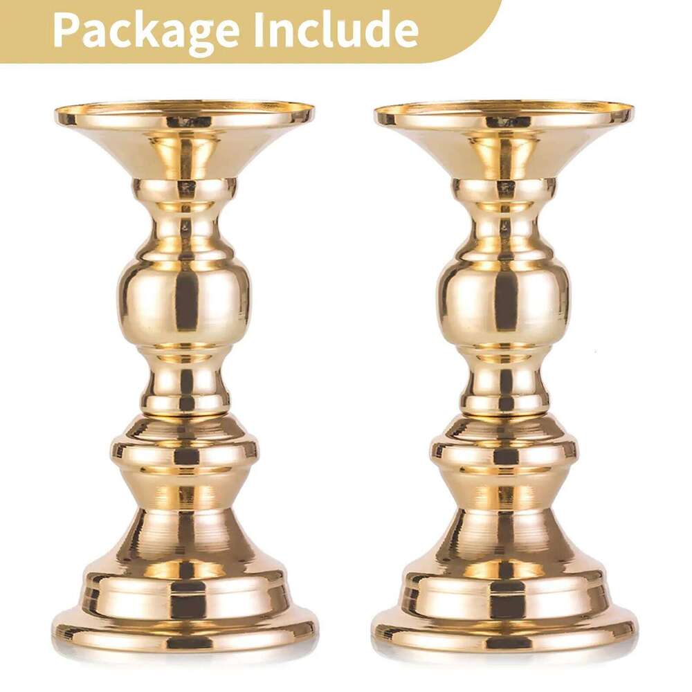 2 Pcs Pillar Holders, Wedding Centerpieces Metal Candle Holder Candles Stand Decoration Ideal for Weddings Special Events XJ260305