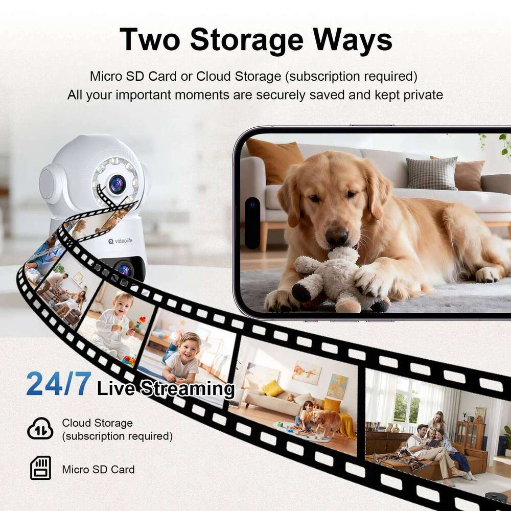 Videolife 4MP Monitoring WIFI Two-way Voice Intercom Automatic Body Tracking Full Color Night Vision Indoor Camera 26W0306