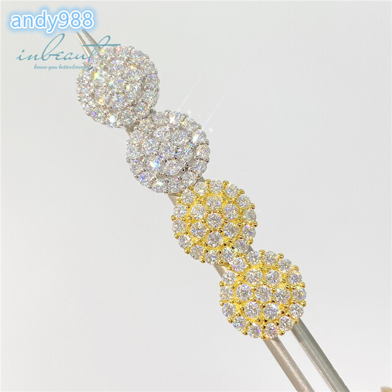 18K Yellow/Rose/White Gold Plated Diamond Test Past Total 2 Carat Round Brilliant Cut Micro D Color Moissanite Stud Earrings