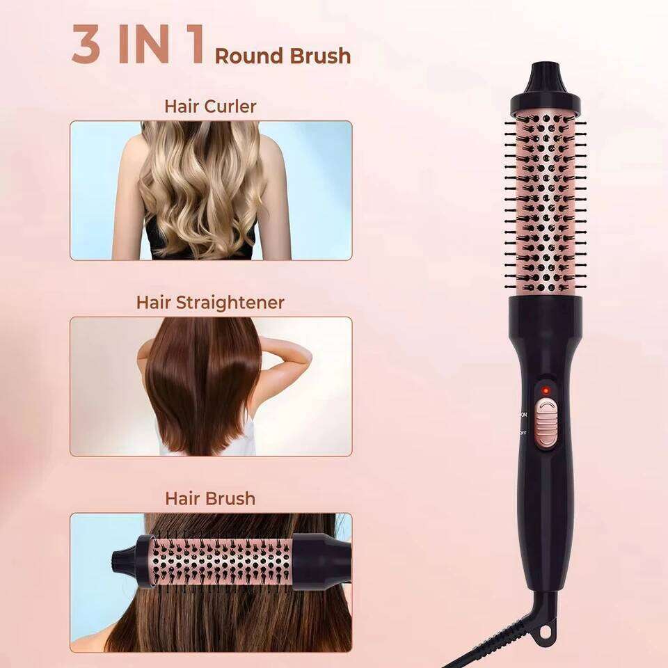 PTC Heated Curling Iron 32mm Thermal Round Brush Anti Scald Hair Styler Volumizing Curler for Home Salon Use 26Y0306