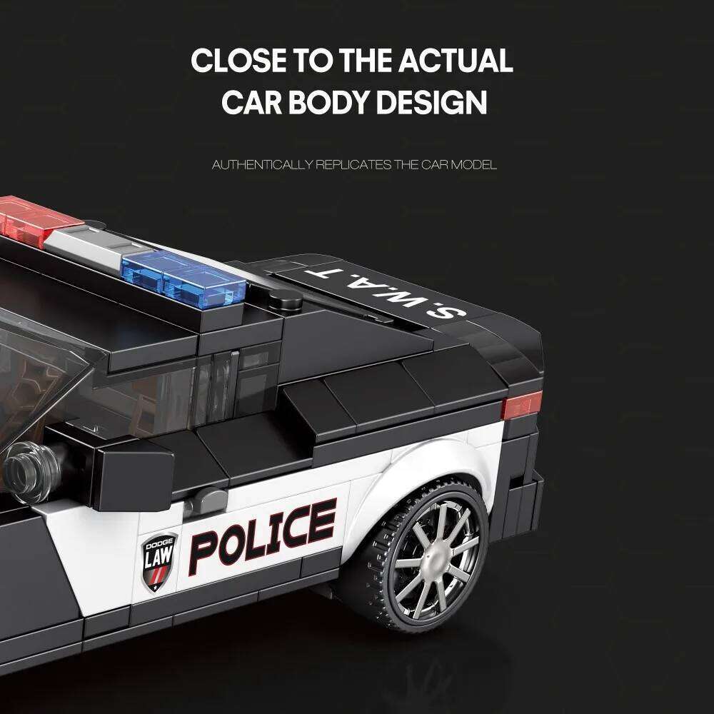 372PCS Police Building Blocks 1:24 SWAT Car Model Desktop Ornaments Collection Display Toys For Kids Holiday Gifts Z260305