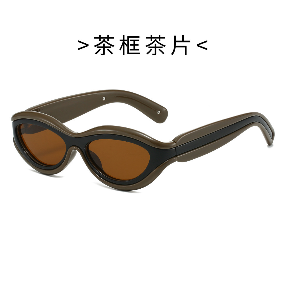 New Trendy Personality Color Block Retro European American Style for Men and Women High-End Outdoor UV Protection Sunglasses
