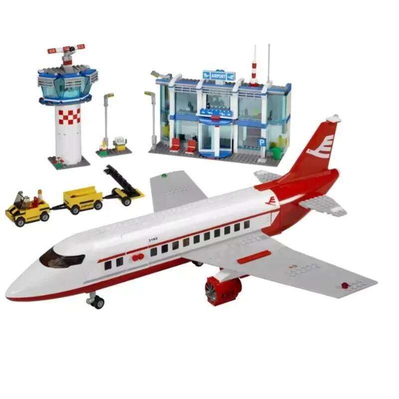 City Series new airport station terminal building blocks Set up construction aircraft toys children's Christmas gifts 703PCS Z260306
