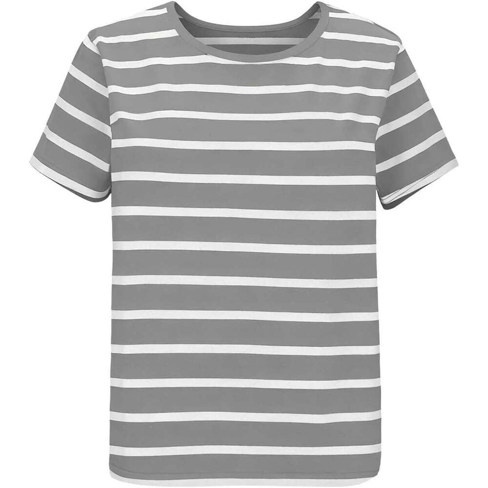 Womens Summer Tops Designer Trendy Striped Crew Neck T Short Sleeve Shirt Shirts 2026 Fashion Vacation Outfits
