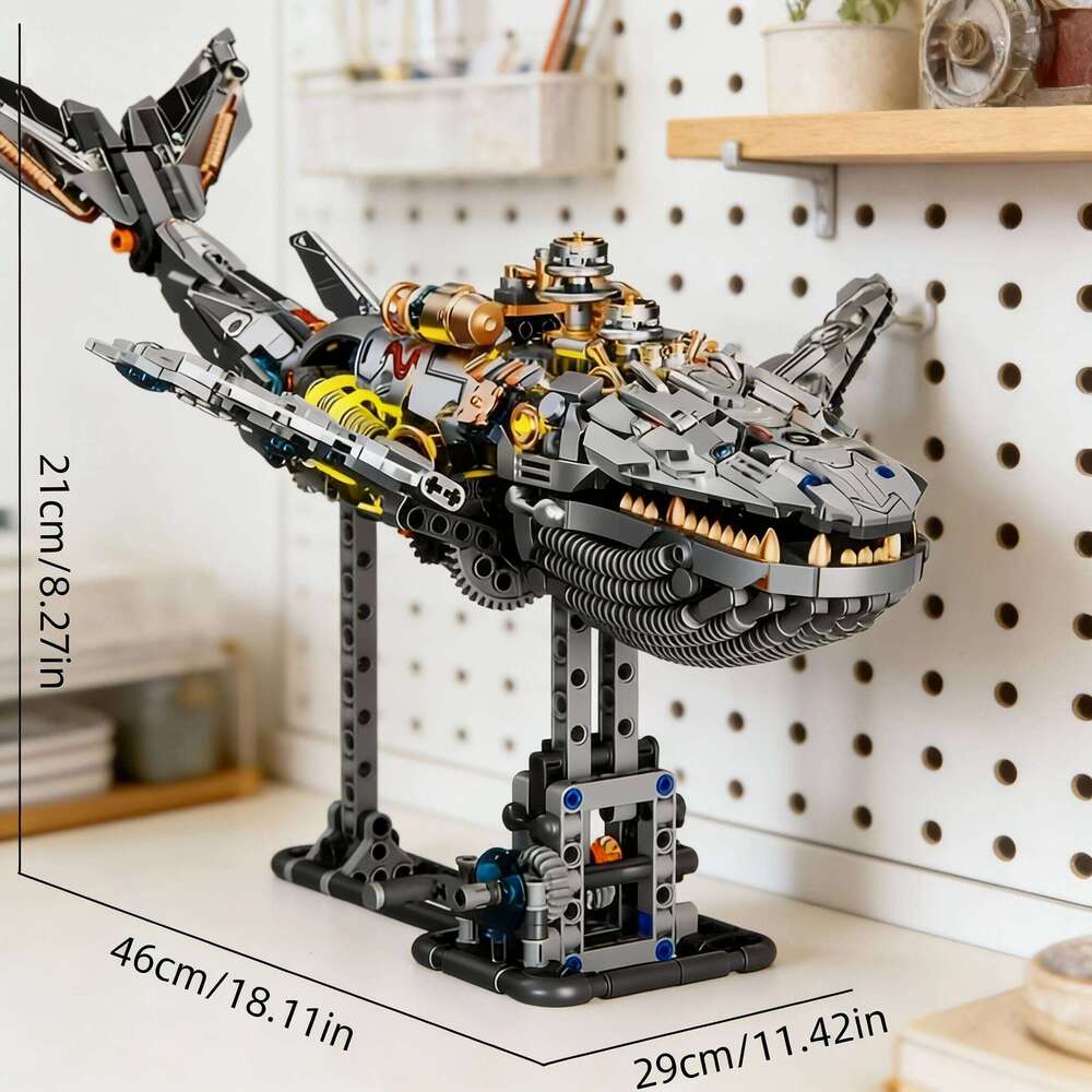 MOC Mechanical Whale Building Block Model Ornaments Educational Assembled Toys for Children's Kid Holiday Gifts Z260306