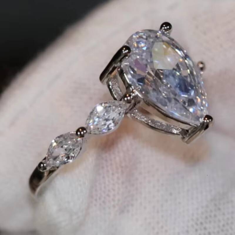 GRA Vvs Moissanite Solid Gold 10K 14K 18K 925 Silver Diamond Engagement Rings-Emerald Radiant Oval Pear Cut for Women Men