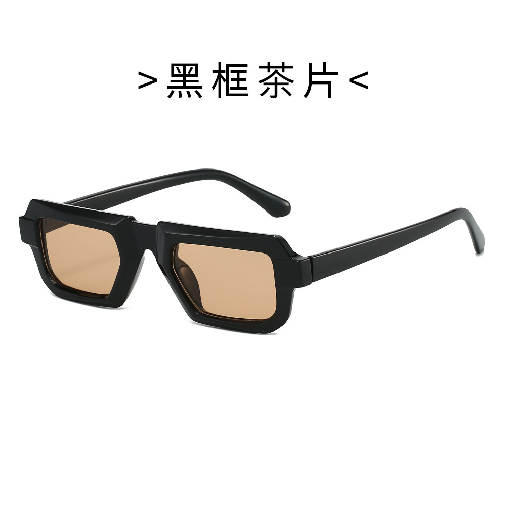 25 new vintage square-frame sunglasses, UV protection, high-end feel, European and American style, unisex sun glasses with a futuristic look