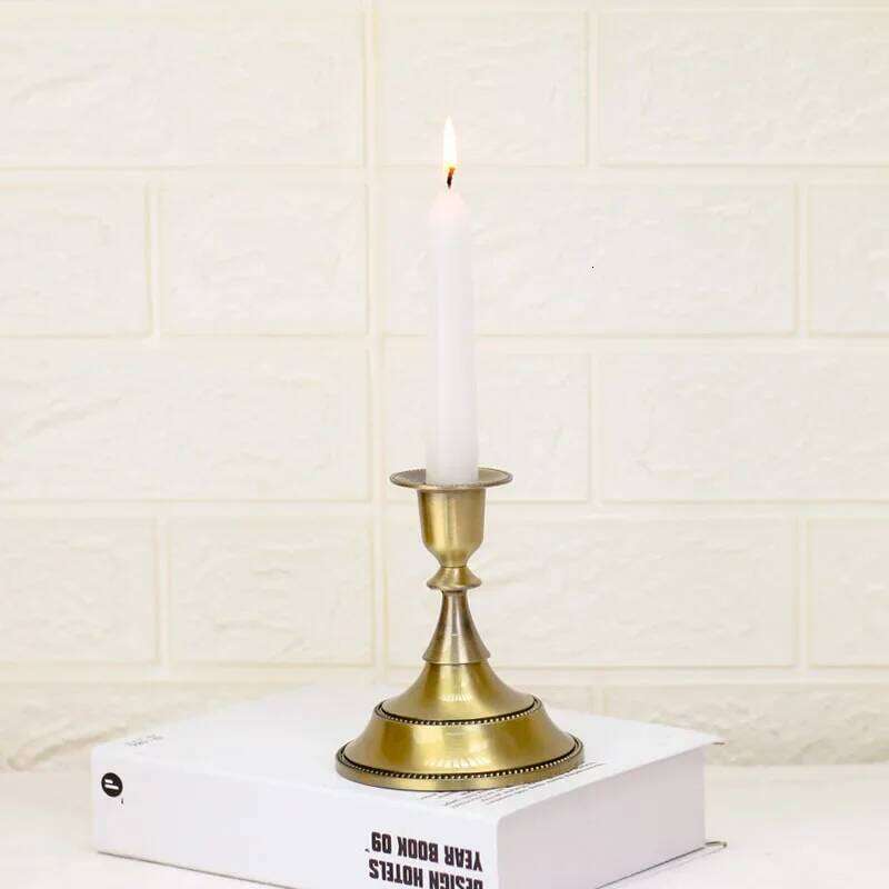 European Bronze Color Stand Stick Candle Holder Home Romantic Dinner Candlestick Wedding Party Table Centerpiece Decor XJ260305