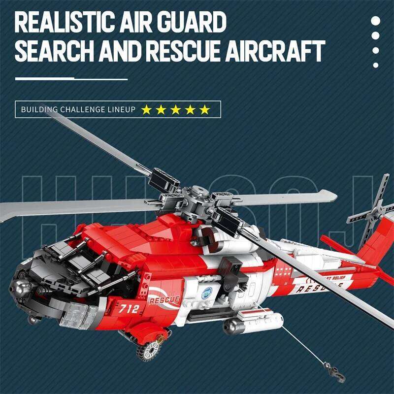 1093PCS HH-60J Black Hawk Building Blocks Military Coastal Helicopter Classic Model Bricks Toys Kids Holiday Gifts Z260305