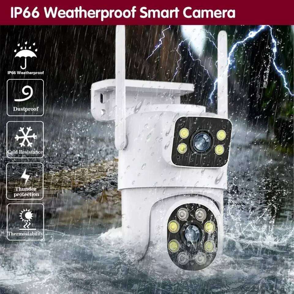 Tuya Wifi IP 8K with Alaxa Google assistant NVR Lens Camera PTZ Outdoor 4K Dual Screen Auto Tracking Night mod 26W0306